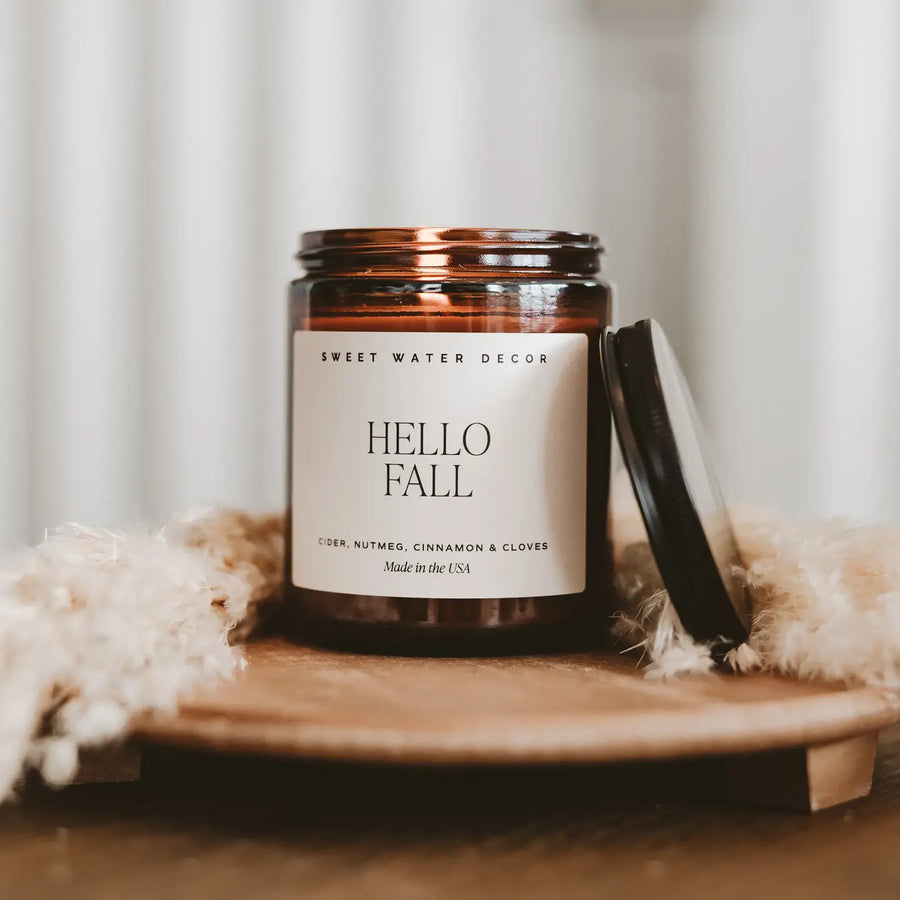 Hello Fall 9 oz Glass Candle