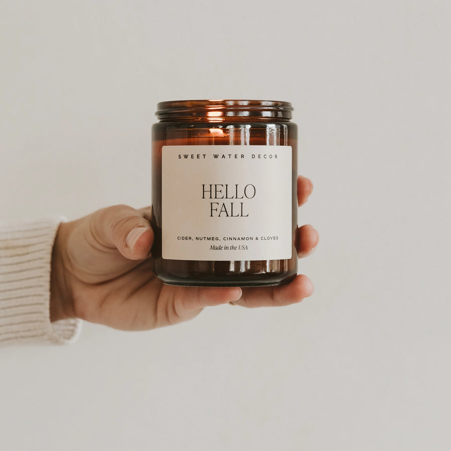 Hello Fall 9 oz Glass Candle