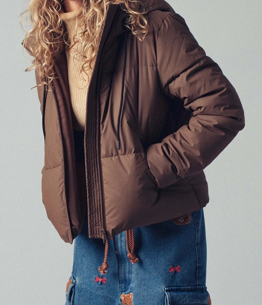 RESTOCK :: Cozy Drawstring Hooded Puffer Jacket