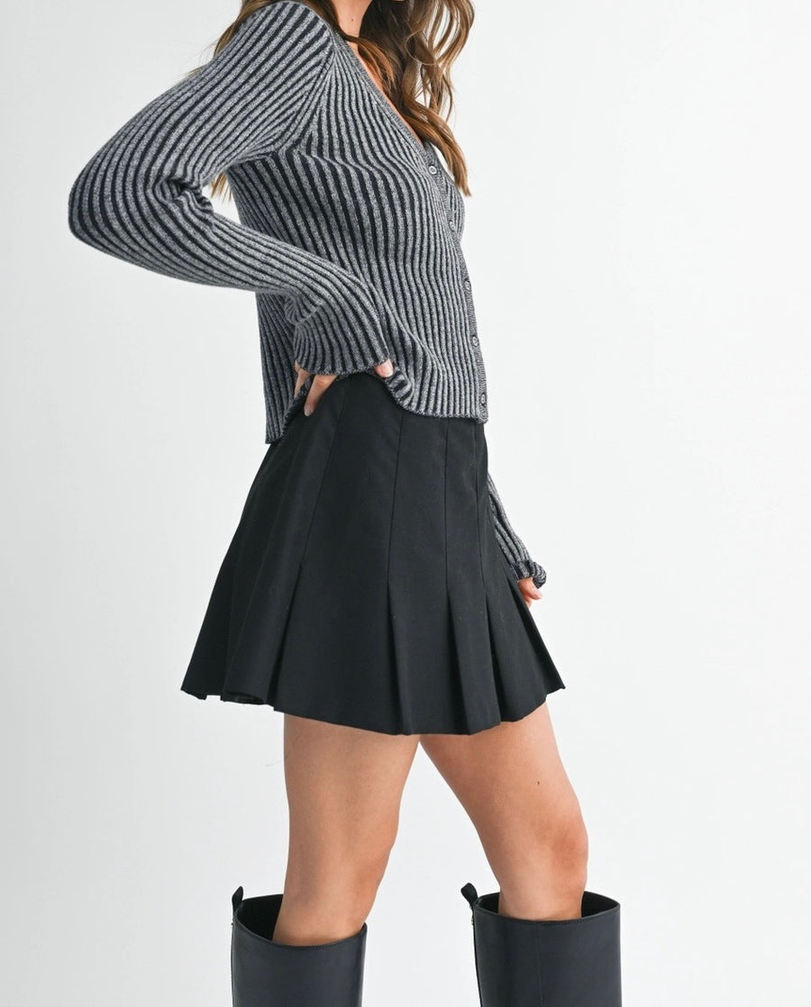 Ribbed Button Up Cardigan