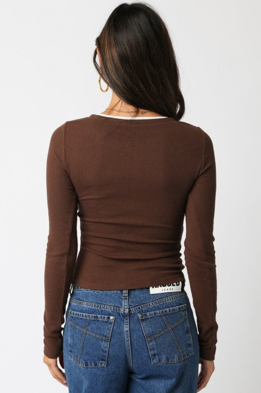 Saige Button Top