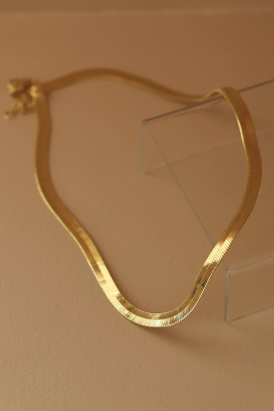 Herringbone Chain Necklace - Gold