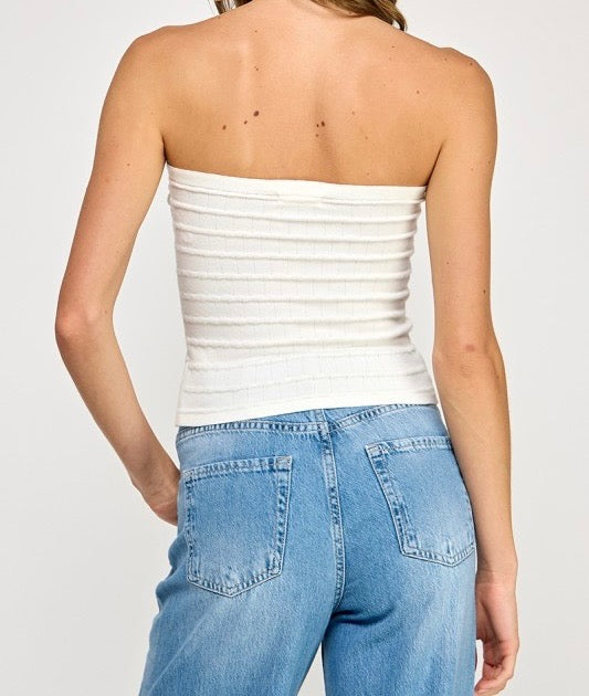 Twist Front Sweater Tube Top