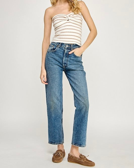 Twist Front Sweater Tube Top