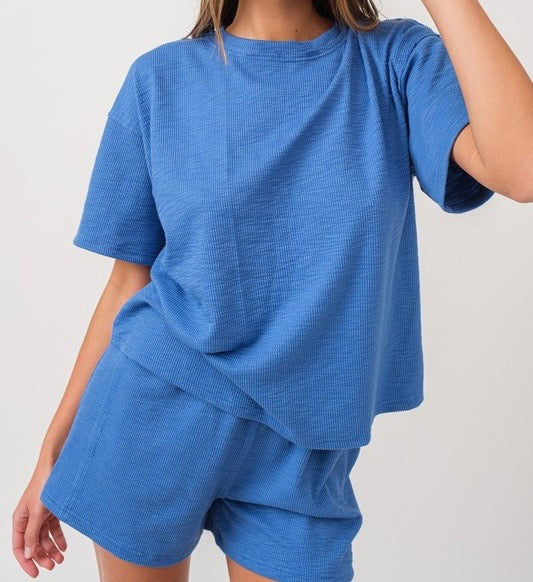 Ribbed Tee and Shorts Set