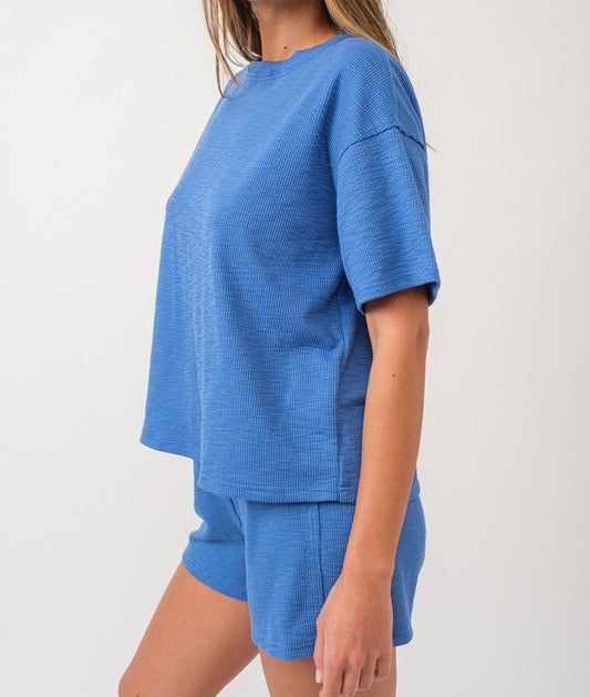 Ribbed Tee and Shorts Set