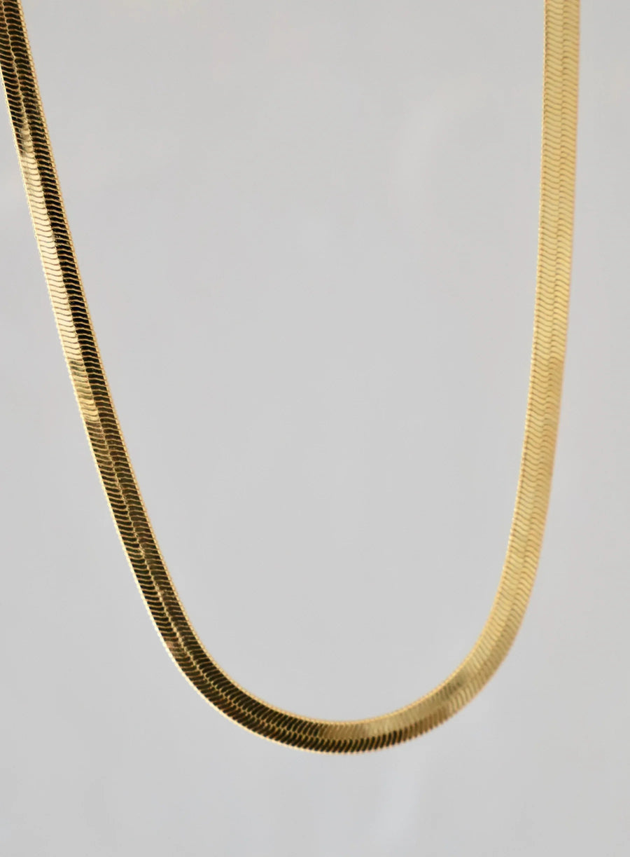 Herringbone Chain Necklace - Gold