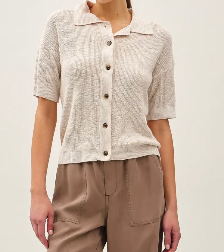 Collared Button Up Knit Top