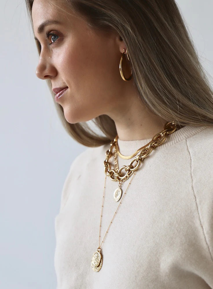 Teardrop Hoop Earrings - Gold