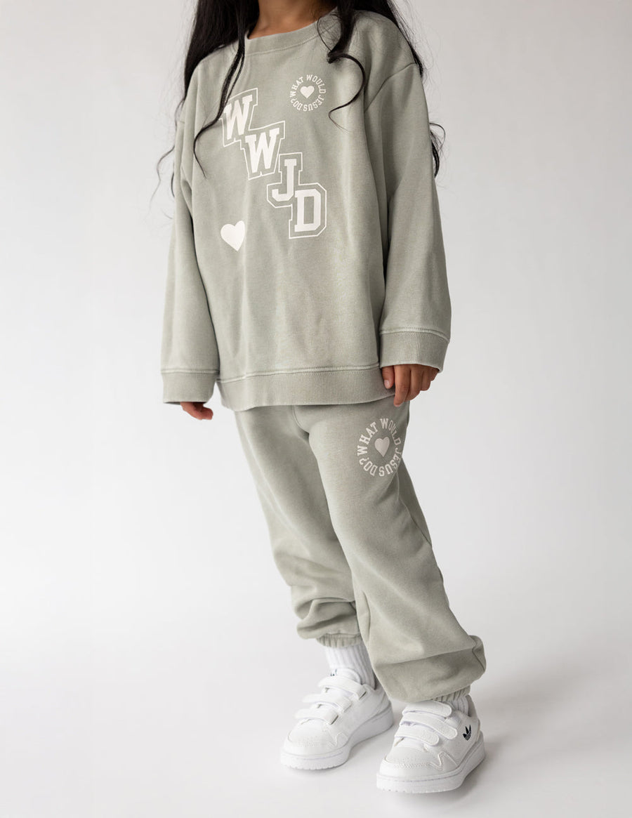 WWJD Varsity Kids Crewneck