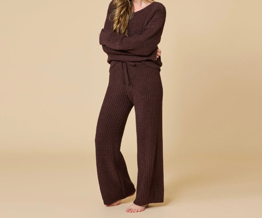 Waffle Marshmallow V-Neck Lounge Top