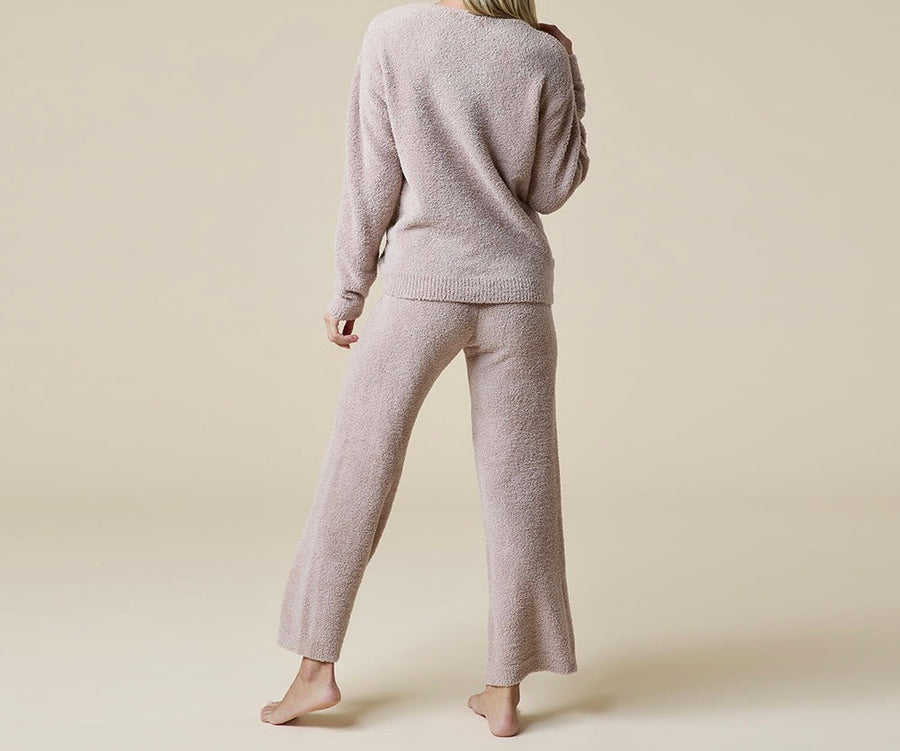 Solid Marshmallow V-Neck Lounge Top