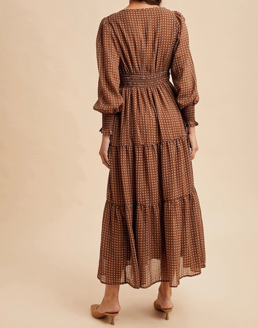 Notched Collar Maxi Dress