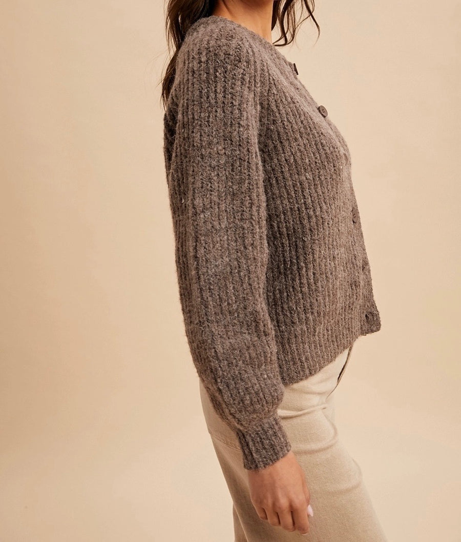 Raglan Sleeve Knitted Cardigan