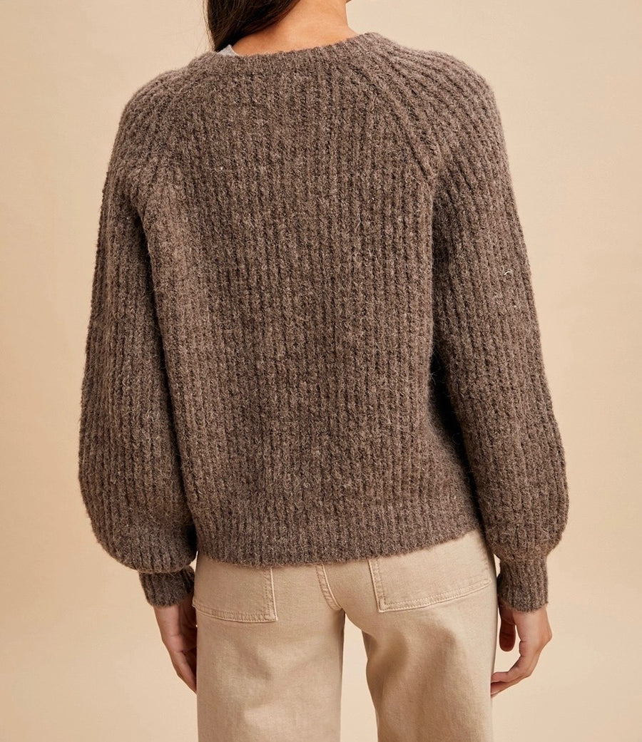Raglan Sleeve Knitted Cardigan