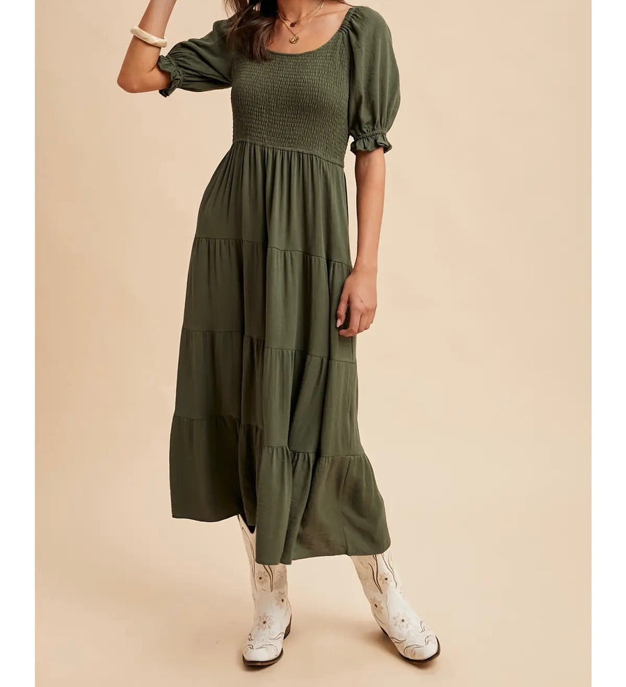 Smocked Tiered Maxi Dress