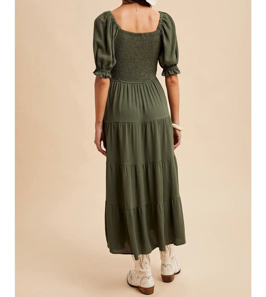 Smocked Tiered Maxi Dress