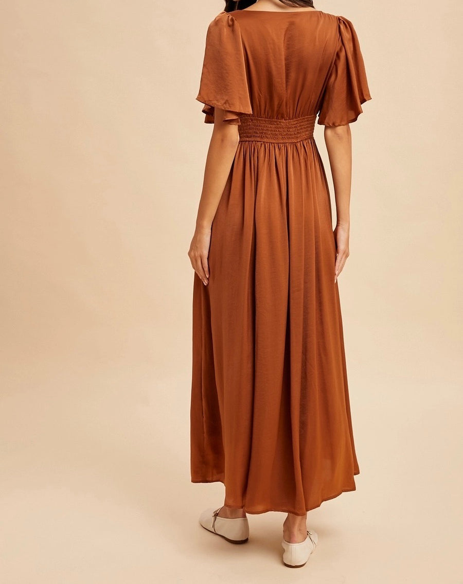 Washed Satin Lace Maxi