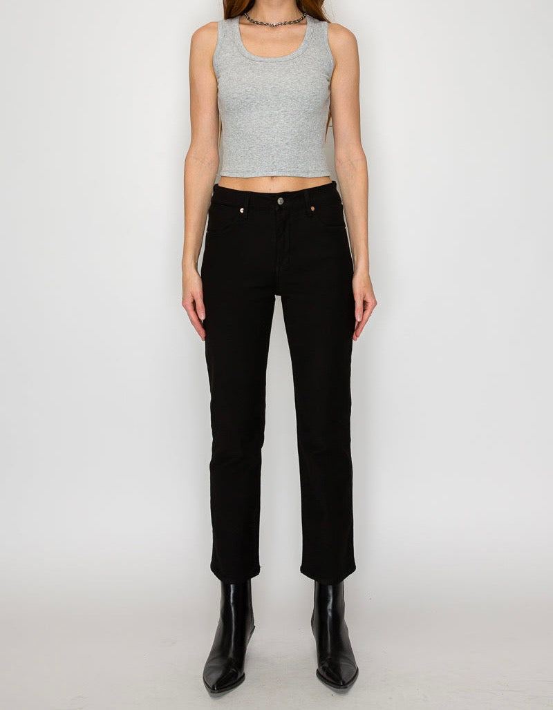 Tummy Control High Rise Ankle Slim Straight Jeans