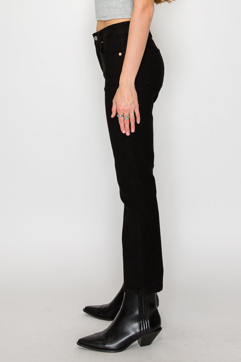 Tummy Control High Rise Ankle Slim Straight Jeans