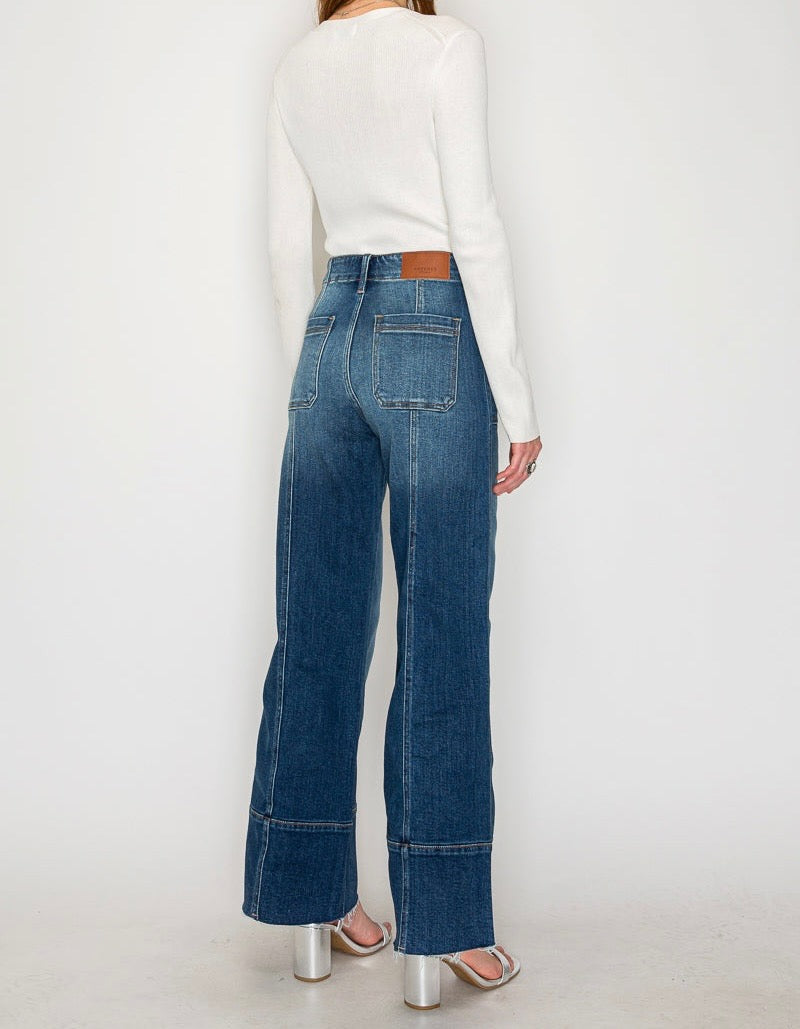 Eco Friendly Fabric Tummy Control Palazzo Jeans