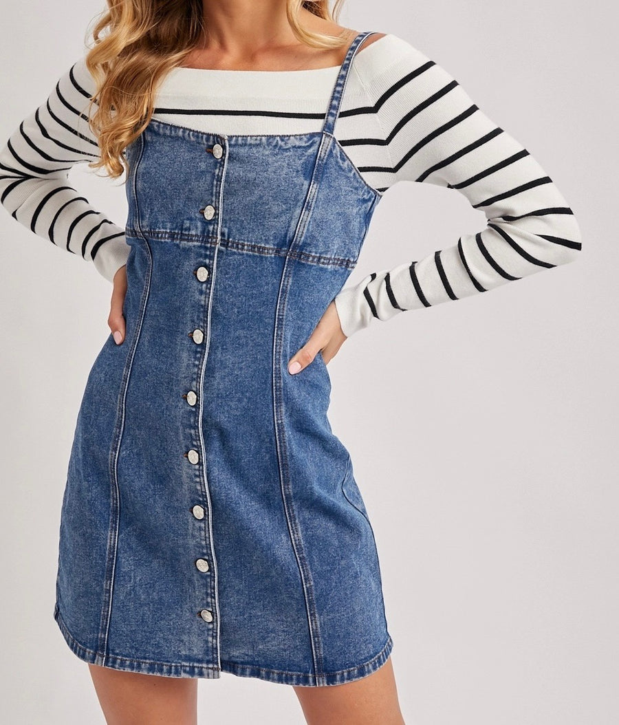Denim Button Down Mini Dress