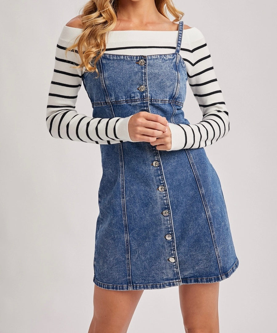 Denim Button Down Mini Dress