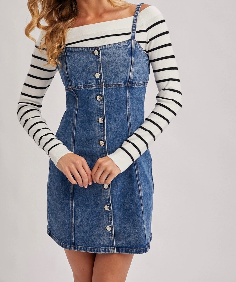 Denim Button Down Mini Dress