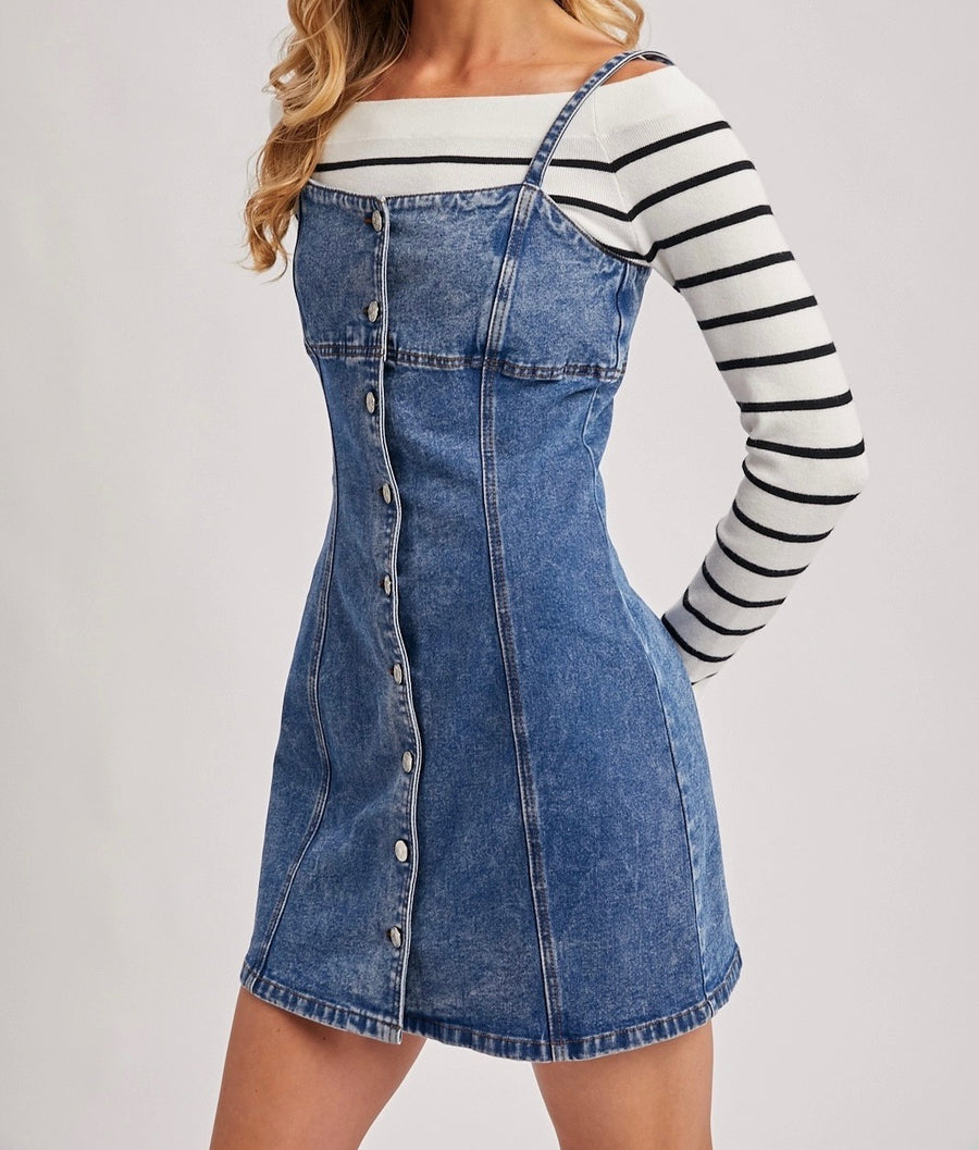 Denim Button Down Mini Dress