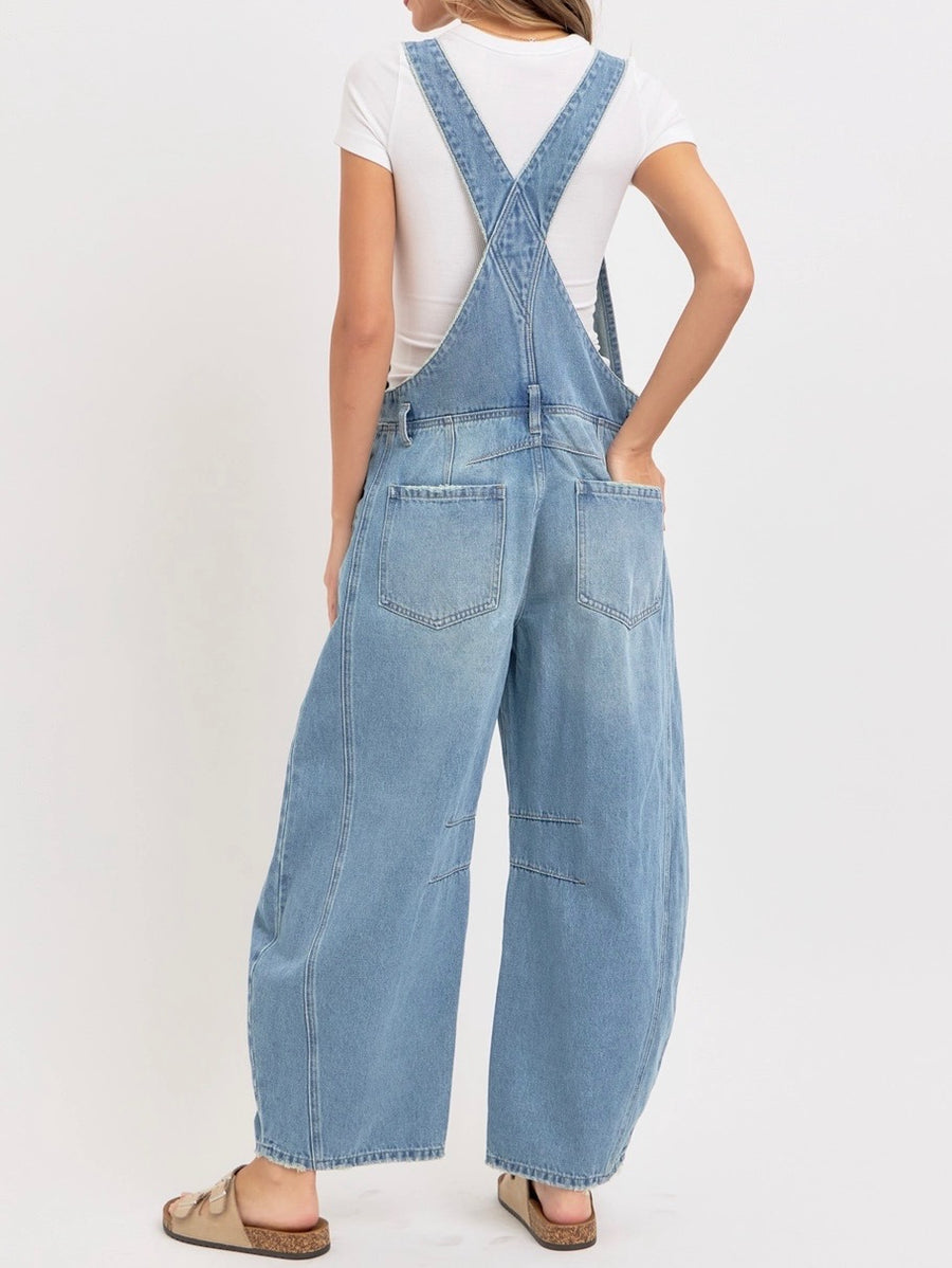 Barrel Overall Denim Jumpsuit