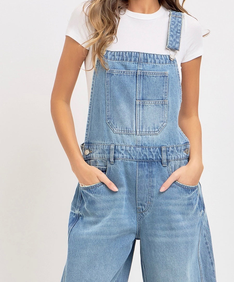 Barrel Overall Denim Jumpsuit