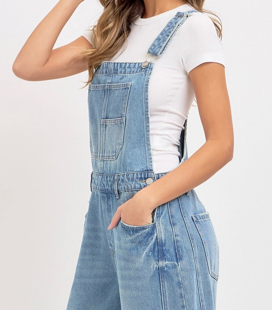 Barrel Overall Denim Jumpsuit
