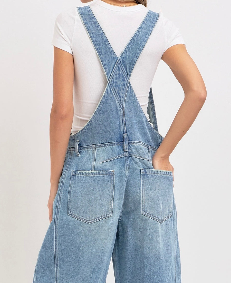 Barrel Overall Denim Jumpsuit