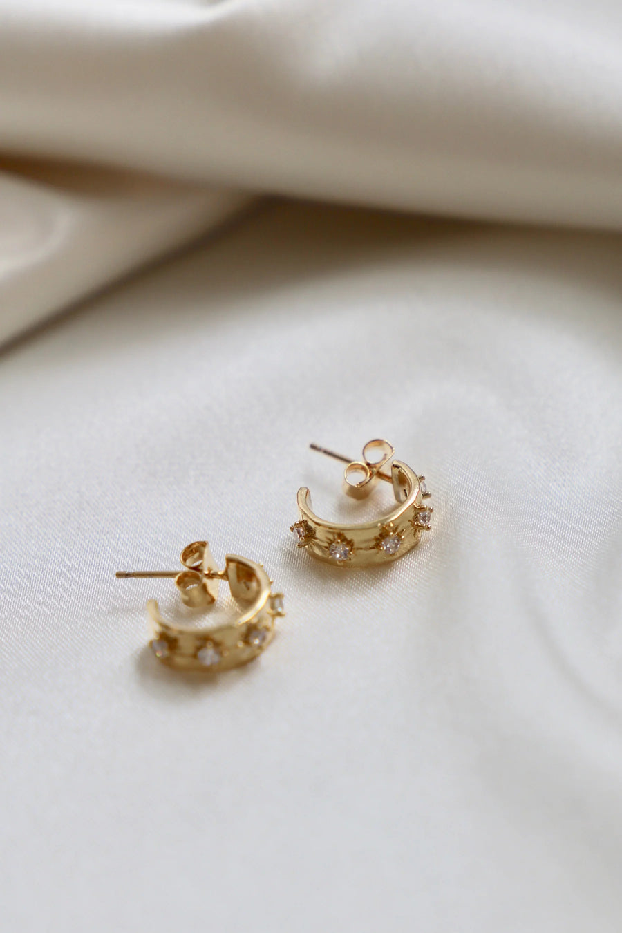 CZ Star Thick Hoops