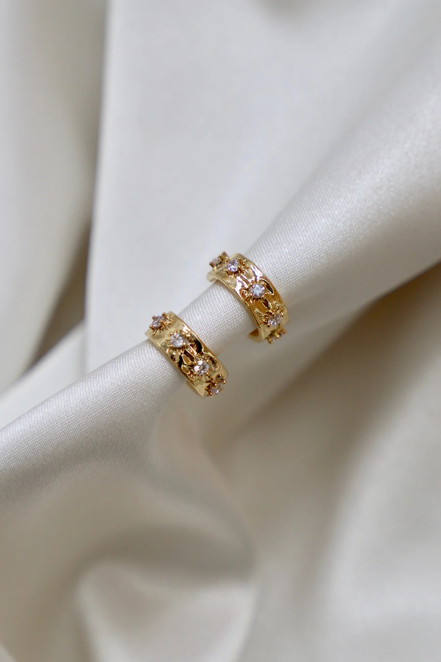 CZ Star Thick Hoops