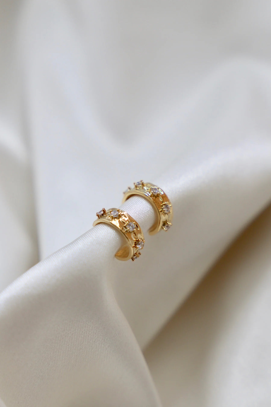 CZ Star Thick Hoops