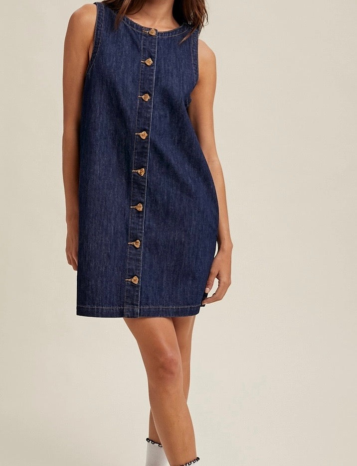 Denim Button Up Mini Dress