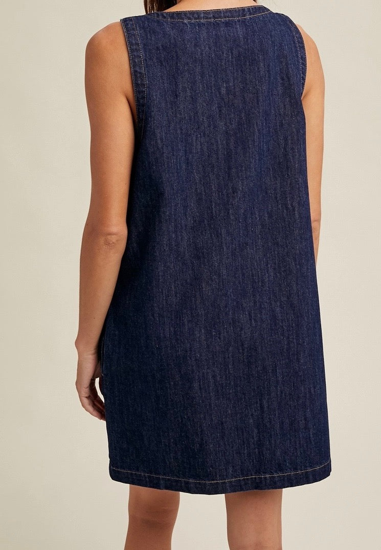 Denim Button Up Mini Dress