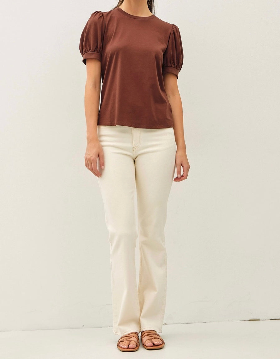 Cotton Jersey Puff Sleeve T-Shirt