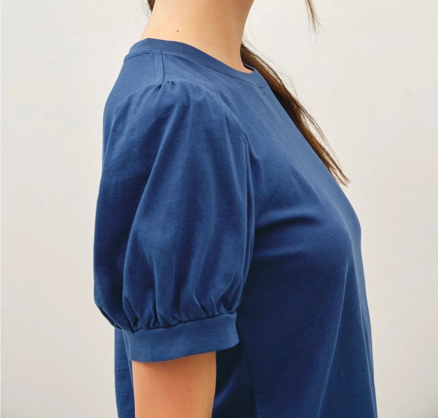 Cotton Jersey Puff Sleeve T-Shirt