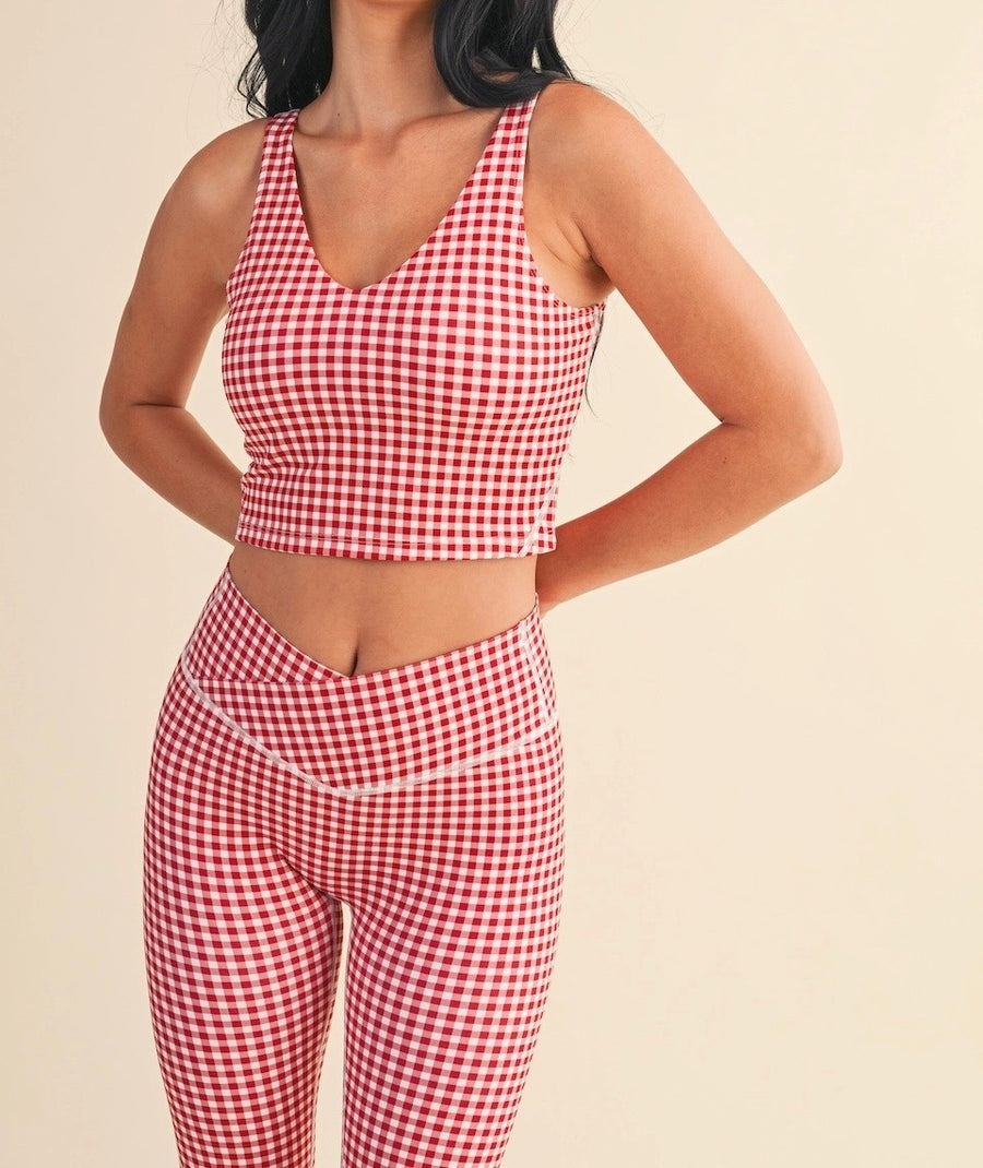 Gingham Cropped Tank Top