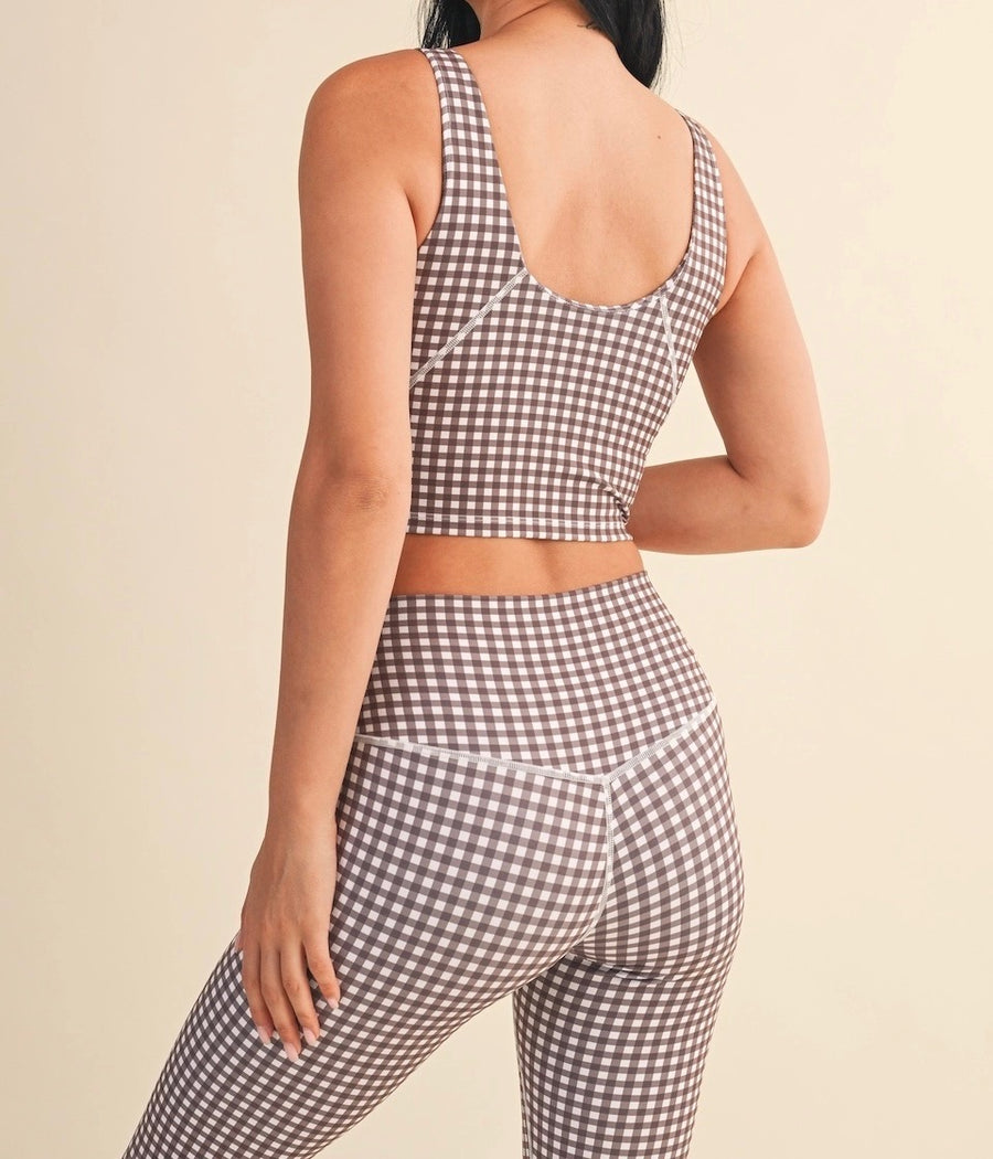 Gingham Cropped Tank Top
