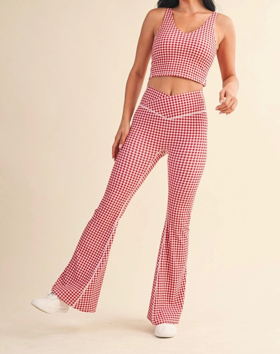 Gingham Cropped Tank Top