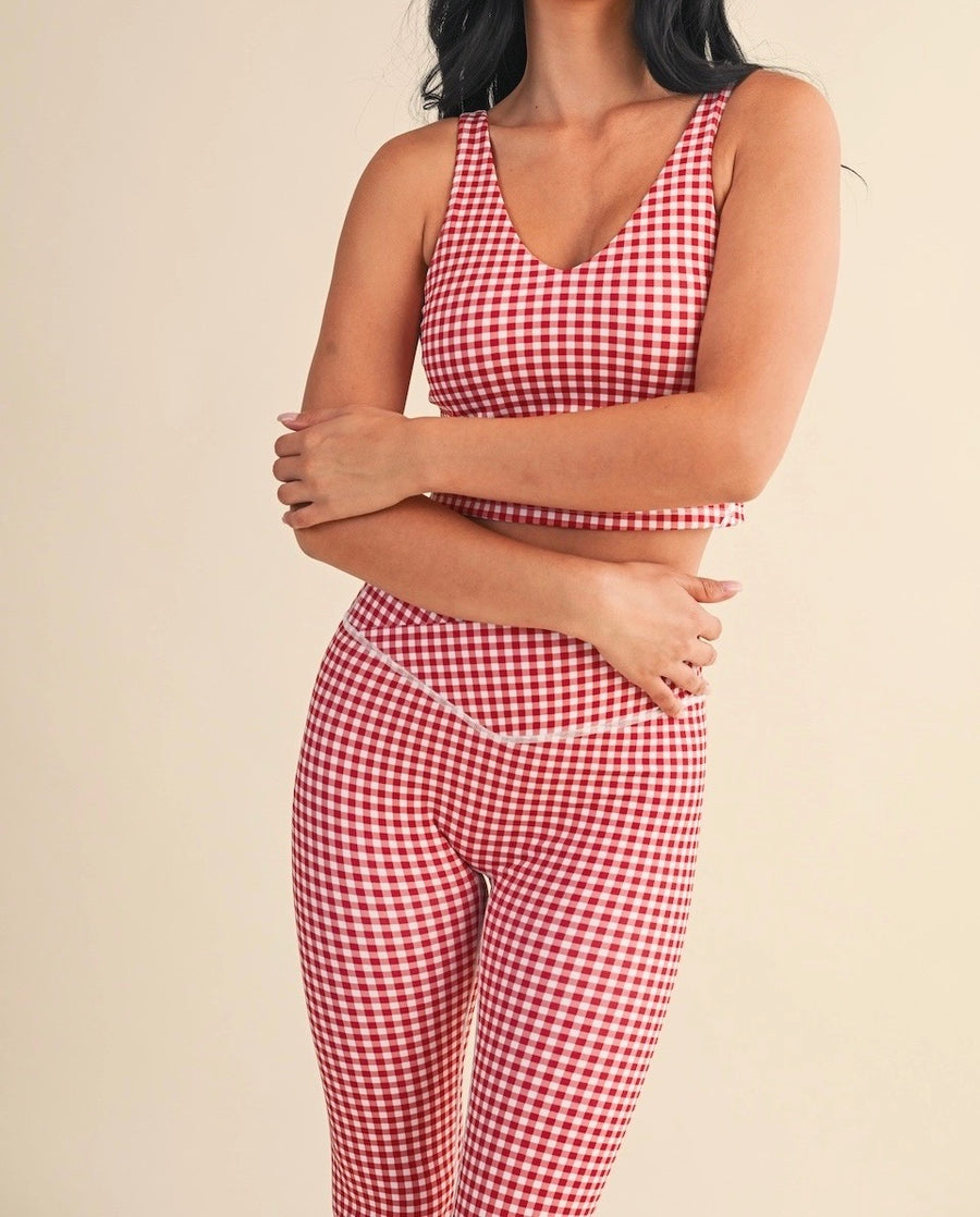 Gingham Cropped Tank Top