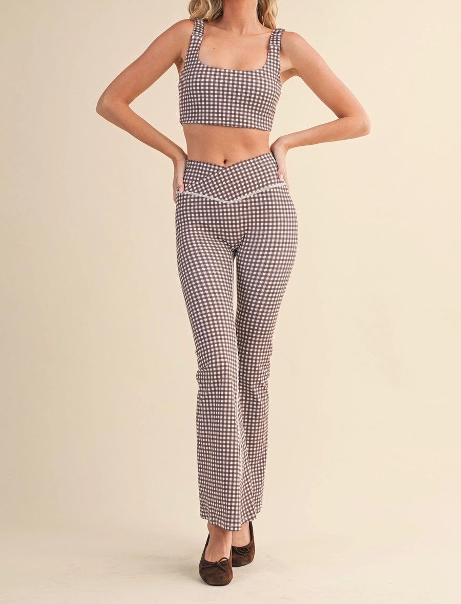Gingham Ruched Bra Top