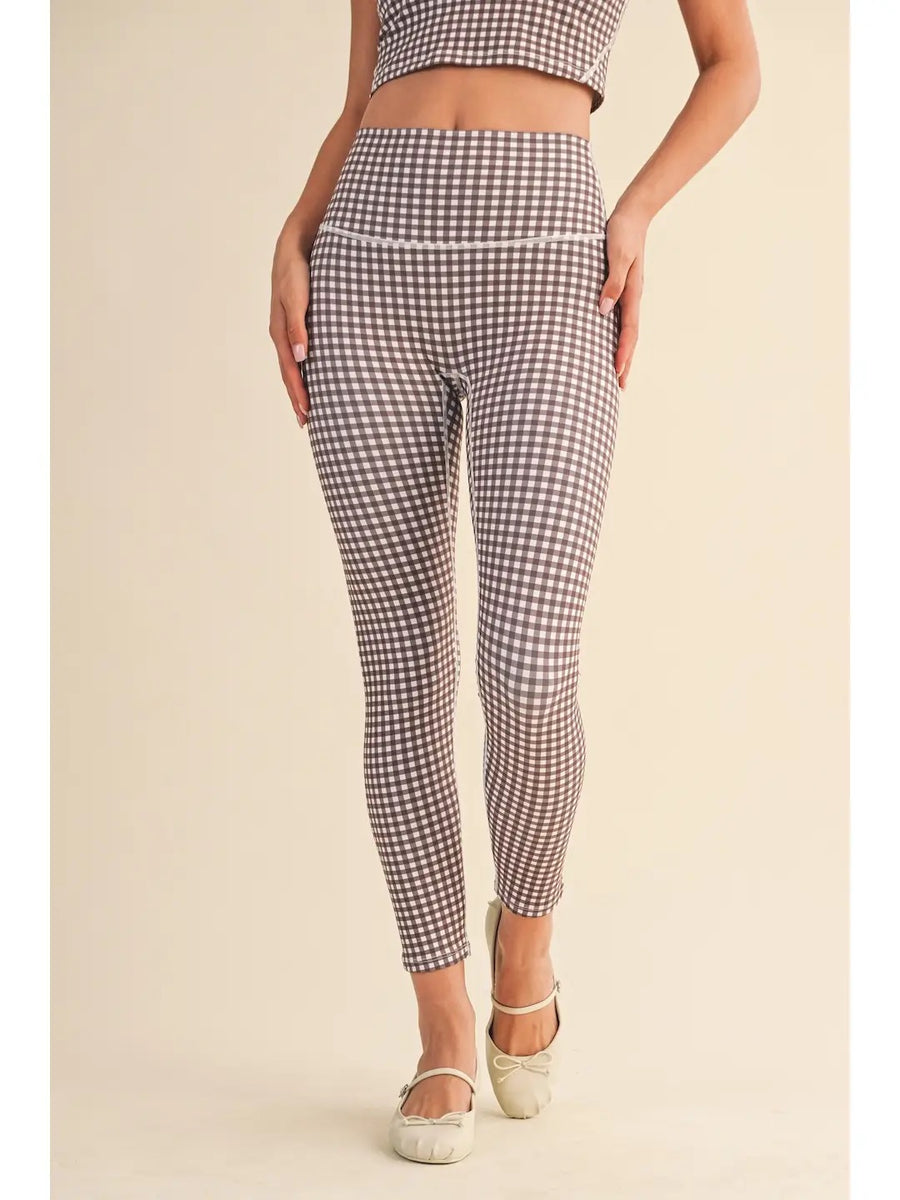 Gingham High-Rise Leggings