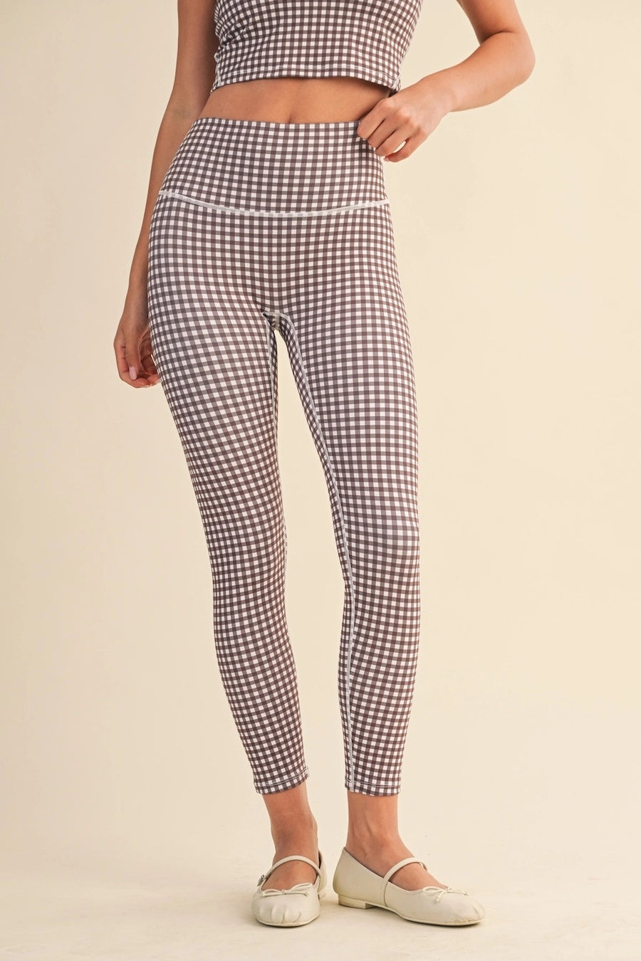 Gingham High-Rise Leggings