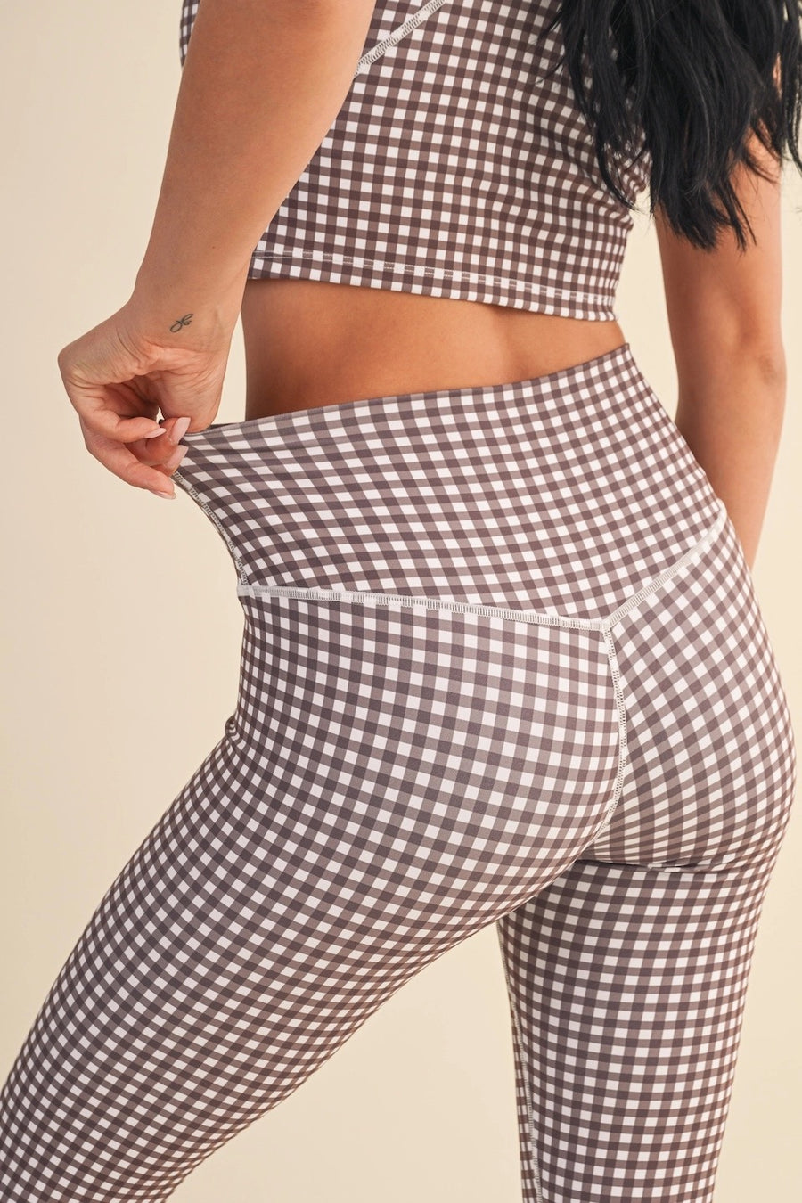 Gingham Cropped Tank Top