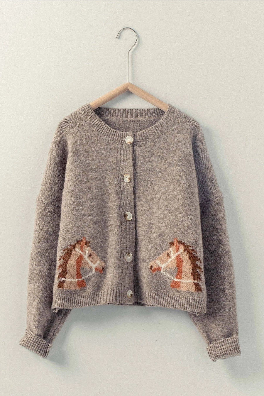 Horse Graphic Cropped Cardigan