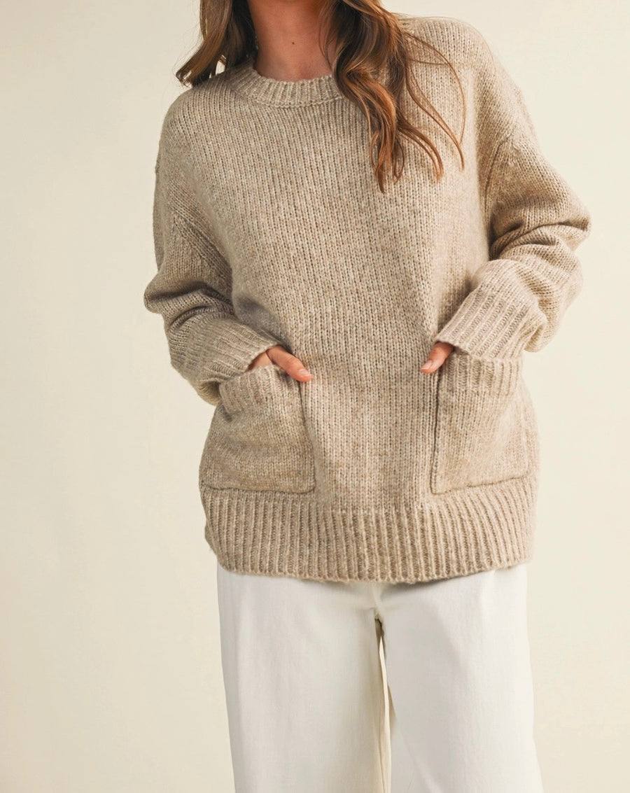 Front Patch Pocket Sweater Top
